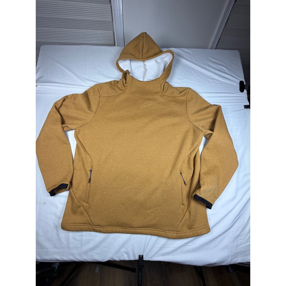 FLX Active Outdoor Hoodie Mens XXL Mustard Yellow Heather Fleece Pullover